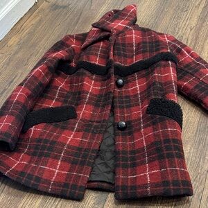 Coach Red and Black Plaid Jacket